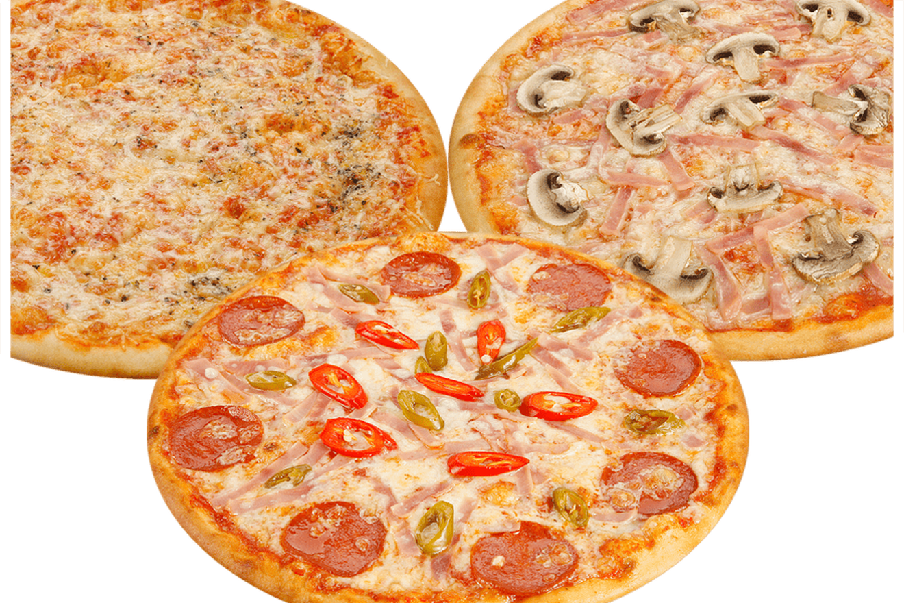 три пиццы одна с фруктами одна с овощами и соусом одна с мясом и сыром фото 69