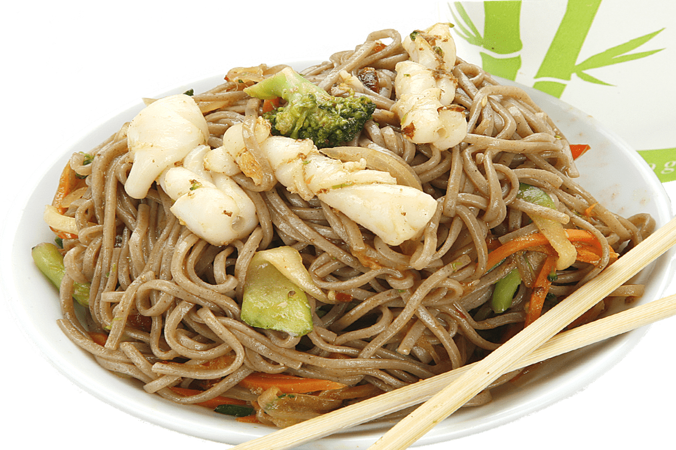 Заказать лапшу соба с кальмаром, соус устричный